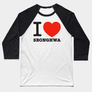 i love ateez seonghwa heart atiny | Morcaworks Baseball T-Shirt